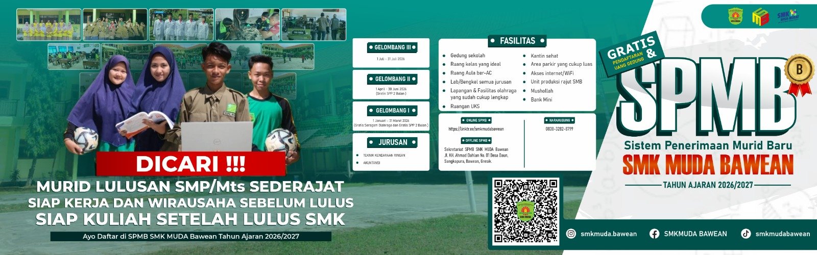 Thumbnail: Libur Sekolah Tetap Buka || SPMB SMK MUDA Bawean Layani Pendaftaran Murid Baru dan Mutasi