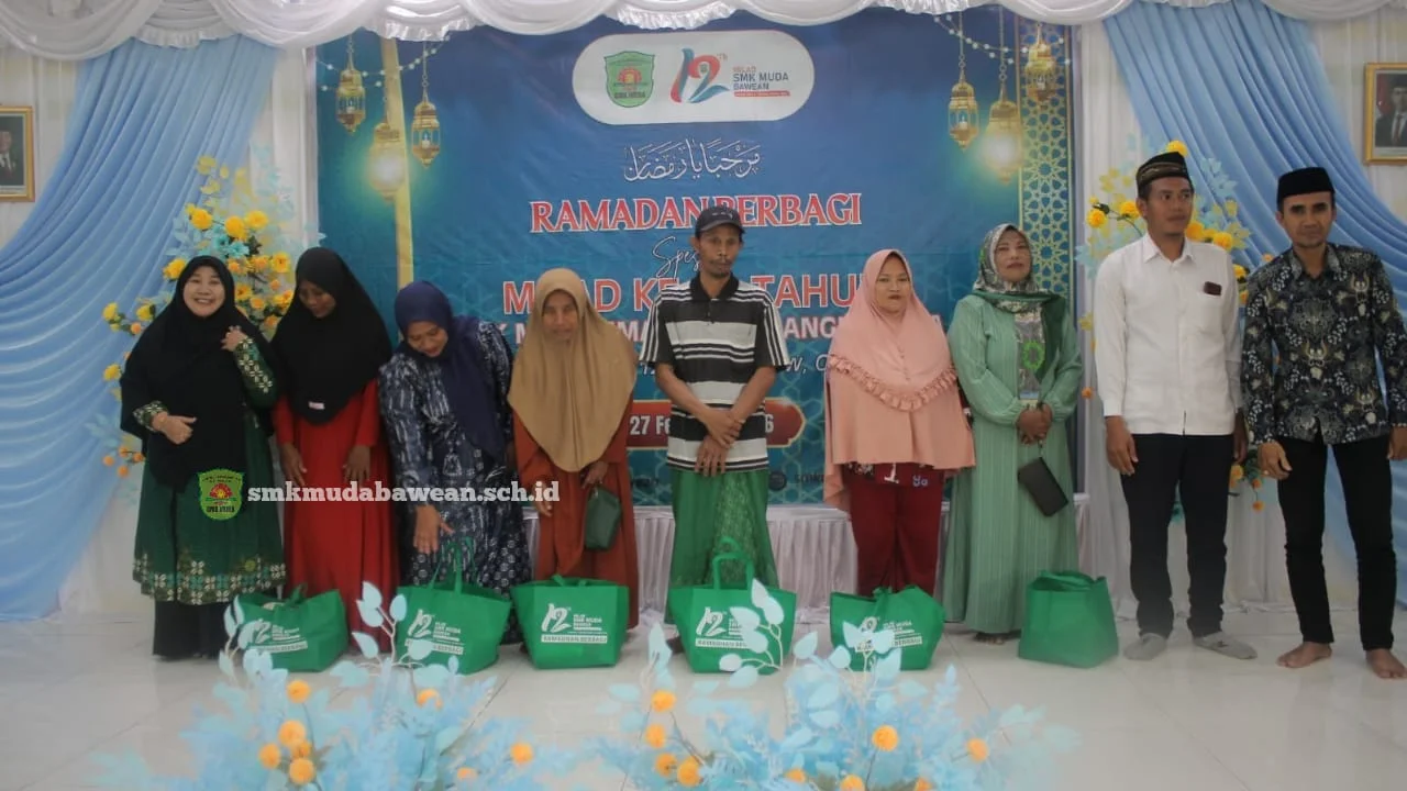 Thumbnail: Milad ke-12 Tahun 2026 SMK MUDA Bawean || Manifestasi "Level Up 12" Melalui Aksi Berbagi 140 Paket Sembako
