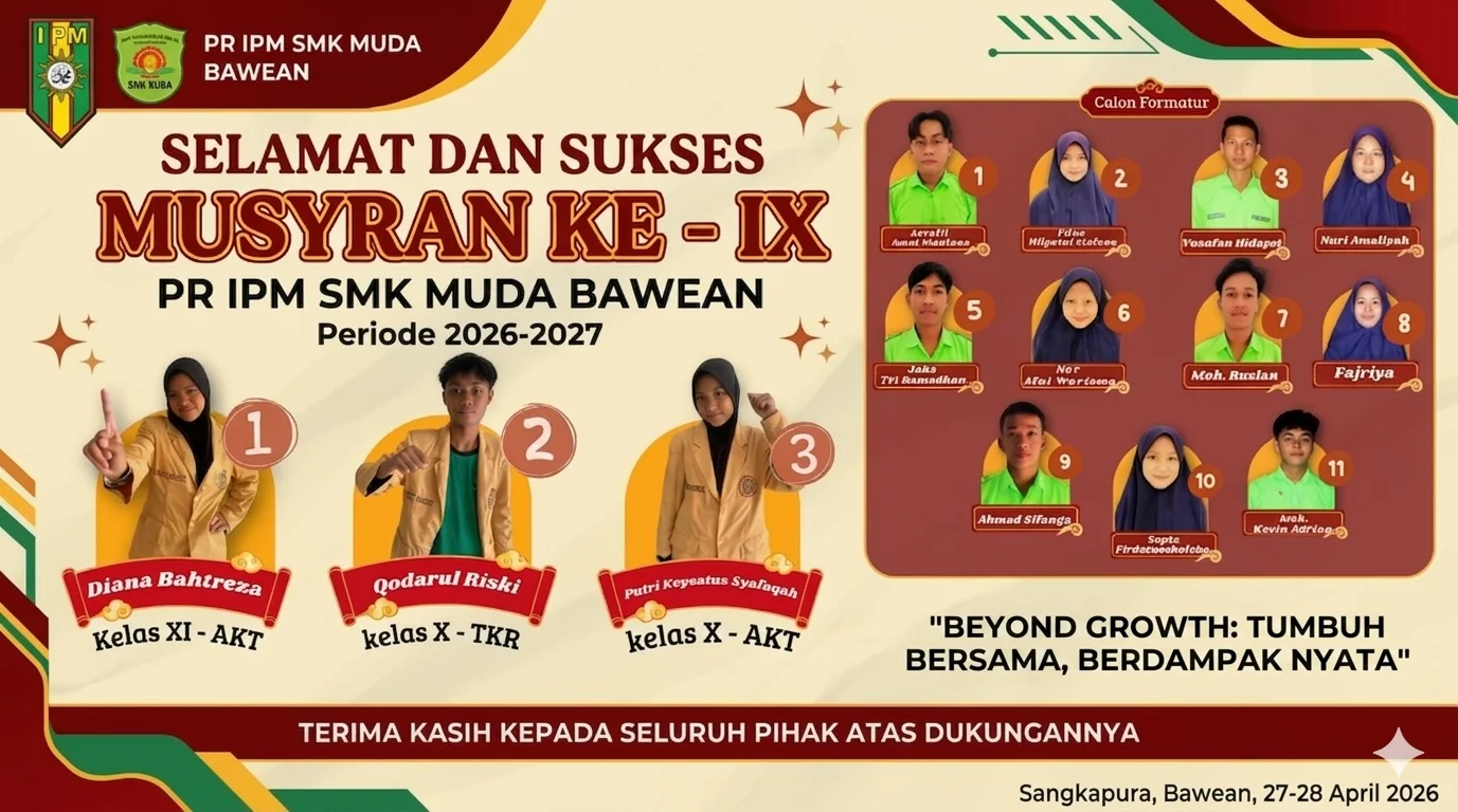 Thumbnail: Menuju Musyran Ke - IX Tahun 2026 IPM SMK MUDA Bawean || Ajang Pembelajaran Demokrasi dan Regenerasi Kepemimpinan